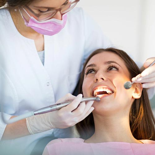 a patient getting dental care
